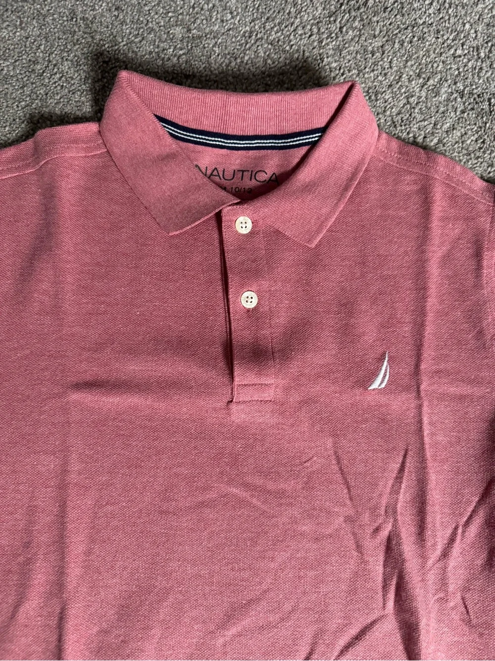 😎NWT Nautica Boys Youth Kids Pink Preppy Classic Short Sleeve Polo Shirt | 10